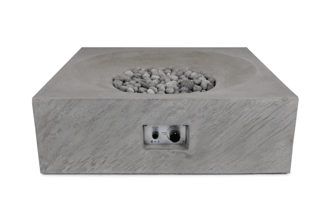 PyroMania Fire Paloma Square Fire Pit In White Background Rotating
