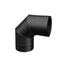 Premium 90-Degree 7-inch Single Wall Black Steel Stove Pipe Elbow