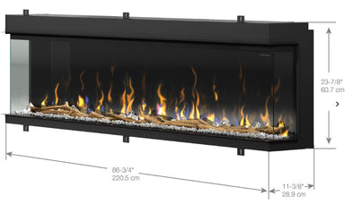 Dimplex Ignite XL Bold 88-Inch 3-Sided Linear Electric Fireplace: Built-in, Modern, Stunning Flames