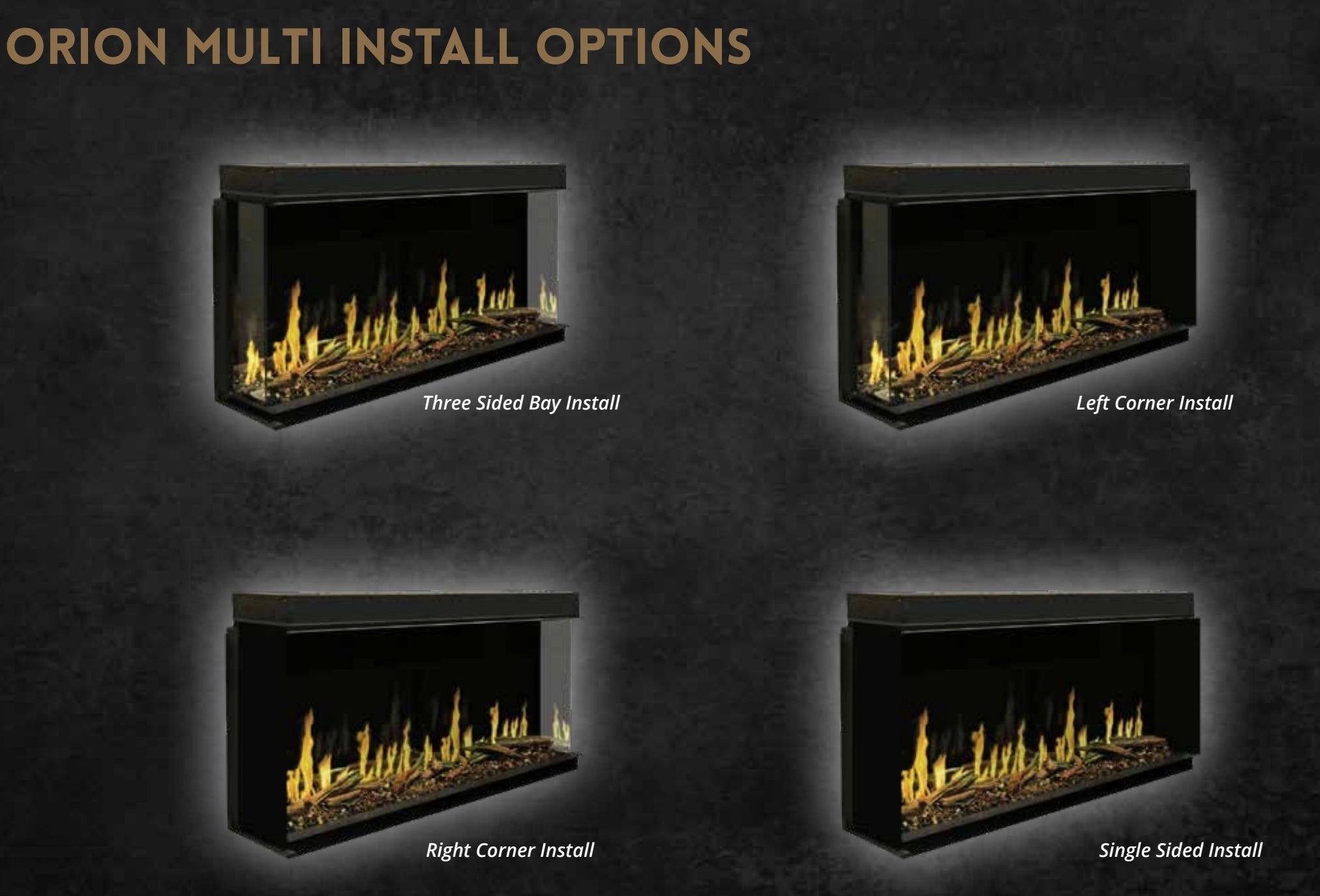 Modern Flames Orion Multi 76-inch Virtual Electric Fireplace: Recessed, Multi-Sided, Wi-Fi