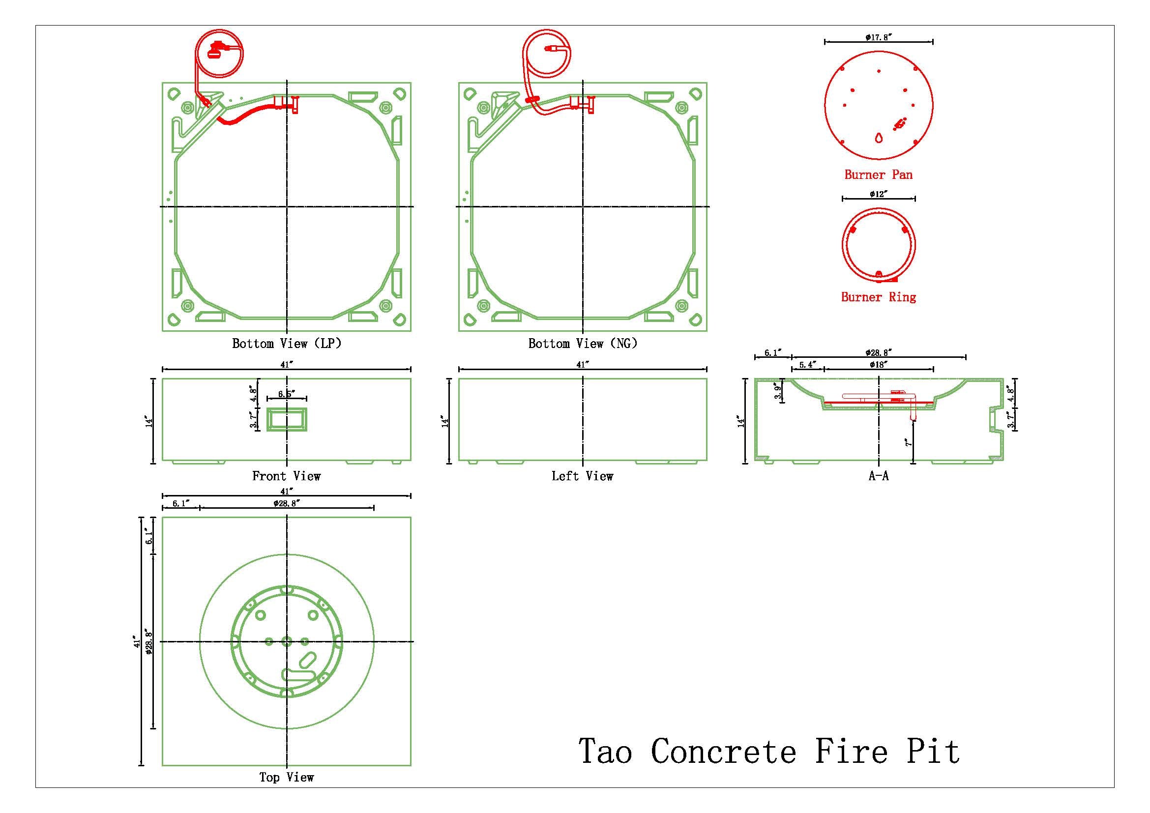 PyroMania Fire Tao Square Fire Pit -  In Stock