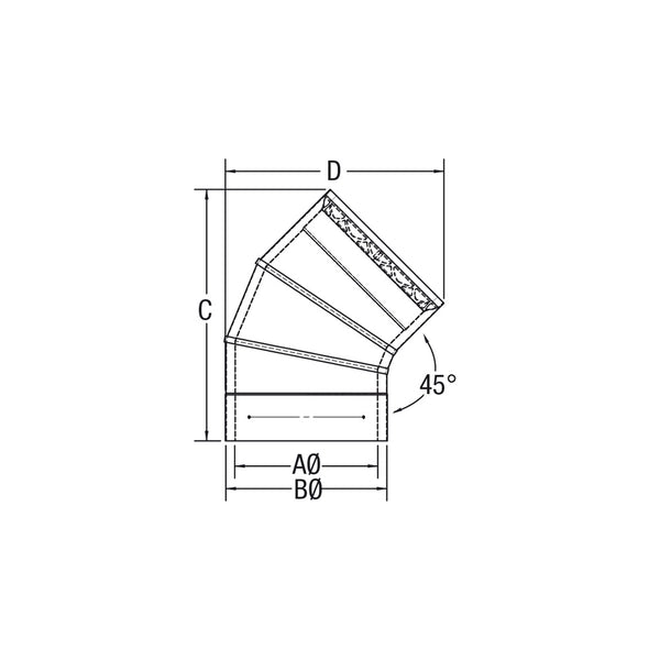 45° ELBOW 6" VORTEX DOUBLE WALL VOD0090