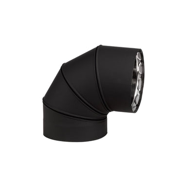 Durable 6-Inch Double Wall Stove Pipe 90-Degree Elbow for Secure Venting