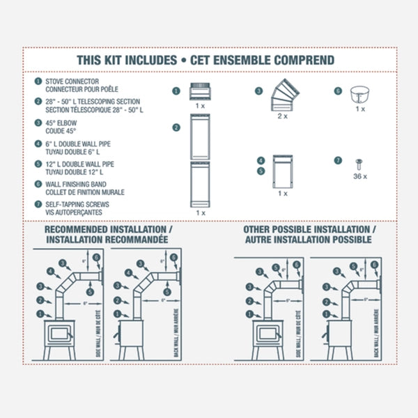 6" TO-THE-WALL DOUBLE WALL PIPE KIT VODBKTW06