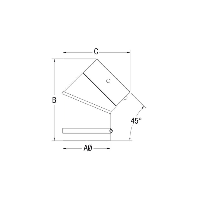 4" X 45° PELLET ELBOW (UNPAINTED) VOP0092