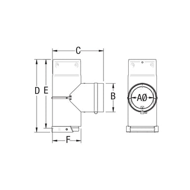 Durable 4-inch Pellet Vent Tee with Cap for Easy Inspection and Maintenance