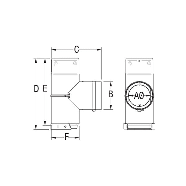 Durable 4-inch Pellet Vent Tee with Cap for Easy Inspection and Maintenance