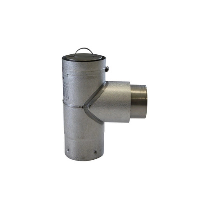 3" PELLET STOVE ADAPTER TEE WITH CAP (UNPAINTED) VOP0112