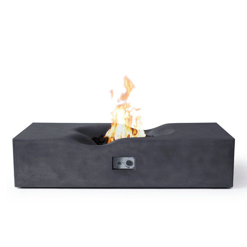 Venice 60 x 34 Inch Rectangle Concrete Fire Pit Table