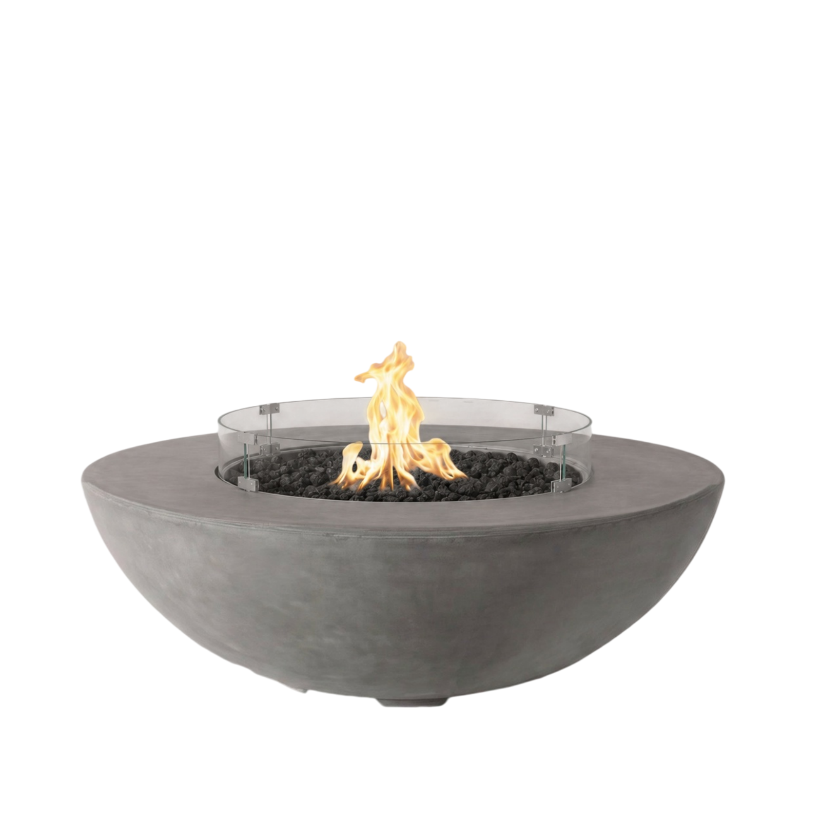 PyroMania Vessel 54-inch Round GFRC Concrete Fire Pit