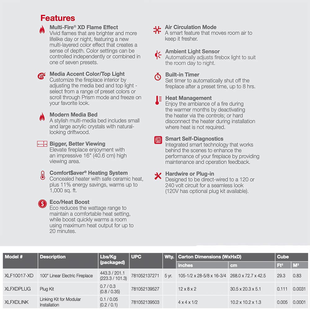 Dimplex IgniteXL Bold Deep 100-Inch Electric Fireplace: Modern Built-In Linear Hearth