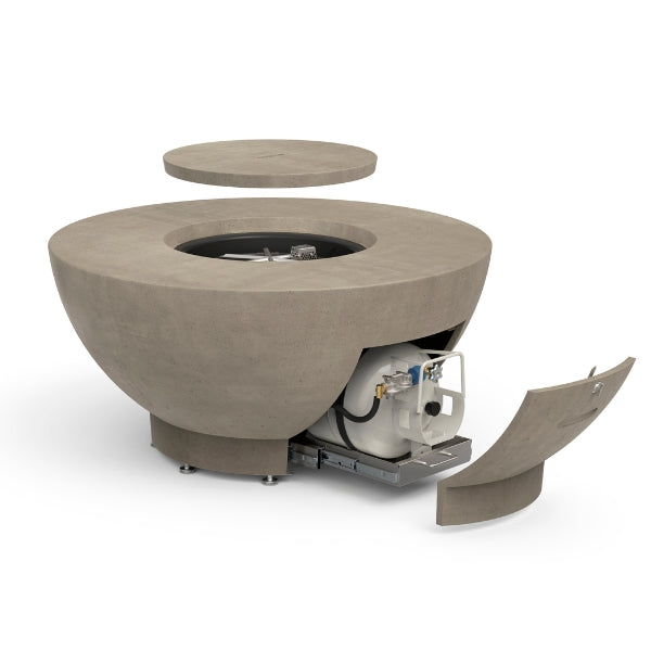 American Fyre Designs 48" Chat Fire Bowl with Propane Tank Drawer