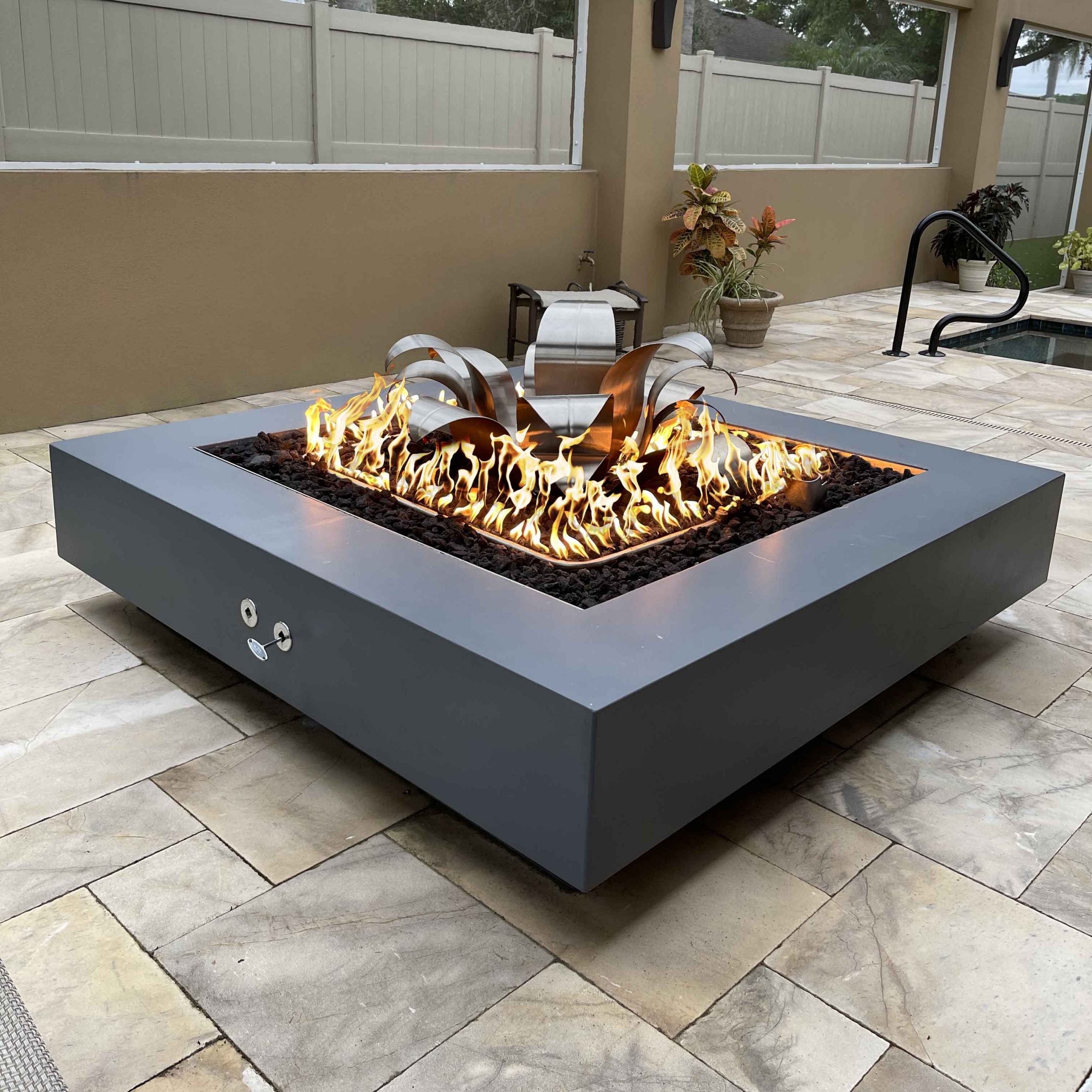 The Outdoor Plus Cabo Square Fire Pit Concrete