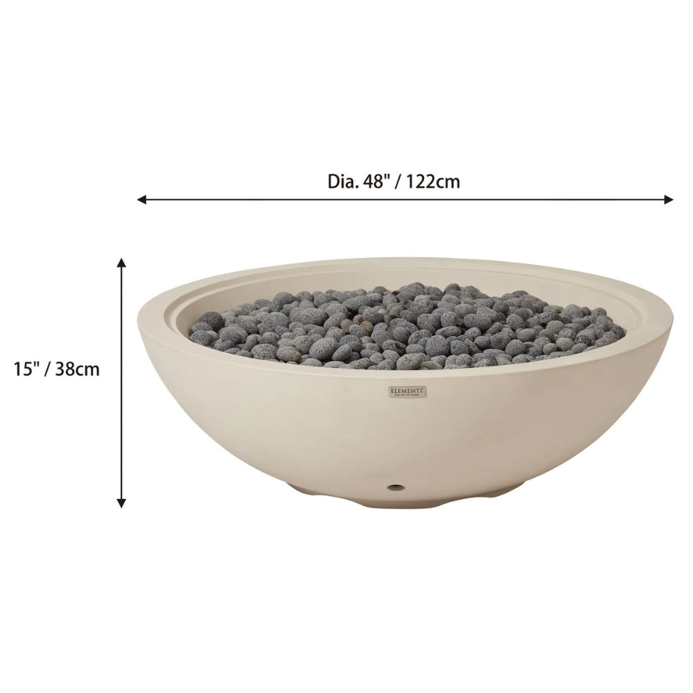 Elementi Plus Rose Bowl 48" Fire Bowl – 100,000 BTU Outdoor Fire Pit