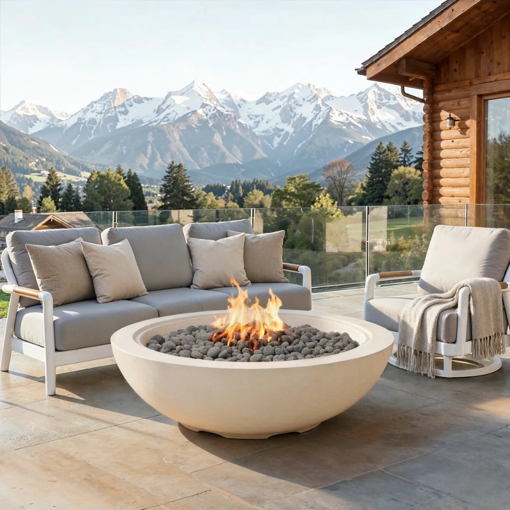 Elementi Plus Rose Bowl 48" Fire Bowl – 100,000 BTU Outdoor Fire Pit
