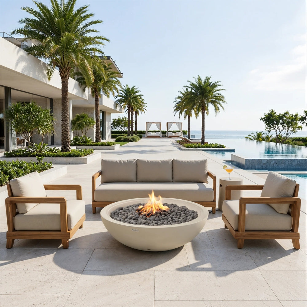 Elementi Plus Rose Bowl 48" Fire Bowl – 100,000 BTU Outdoor Fire Pit
