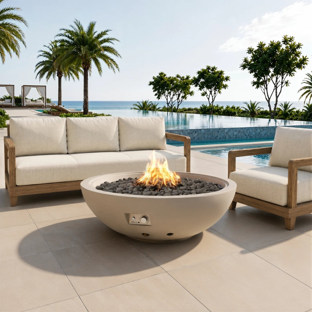 Elementi Plus Rose Bowl 48" Fire Bowl – 100,000 BTU Outdoor Fire Pit