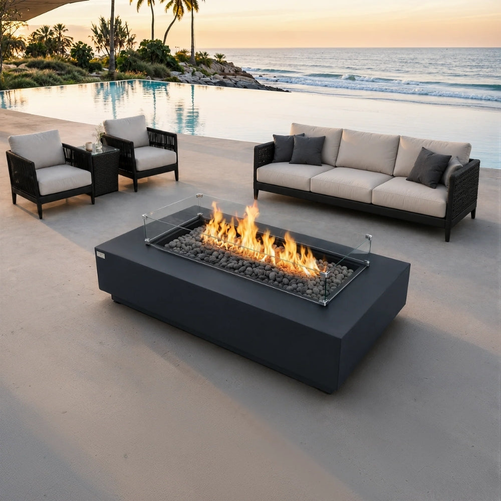 Elementi Pro Ravello 72" Fire Table - Dark Grey - 100,000 BTU