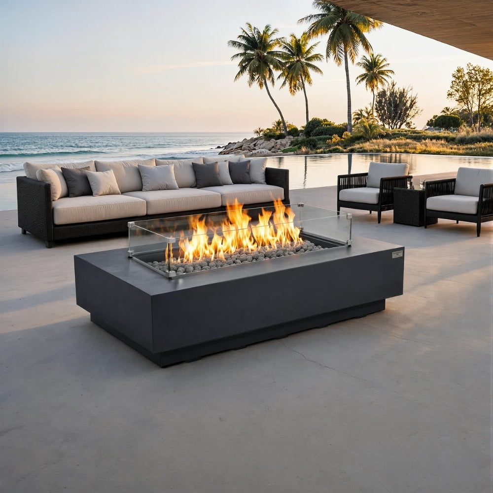 Elementi Pro Ravello 72" Fire Table - Dark Grey - 100,000 BTU