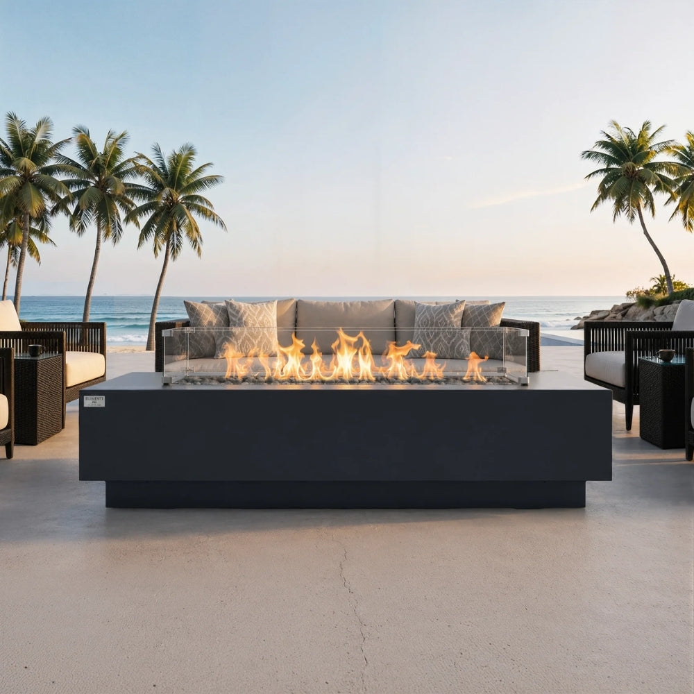 Elementi Pro Ravello 72" Fire Table - Dark Grey - 100,000 BTU