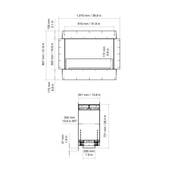 EcoSmart Flex 32DB Double Sided Ethanol Fireplace Insert for Room Dividers