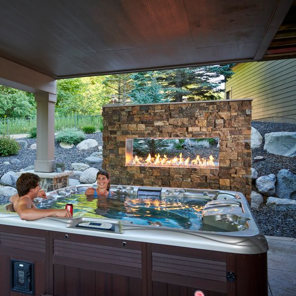 Customizable 60-inch See-Through Outdoor Gas Fireplace with Crystal Fire Plus Burner