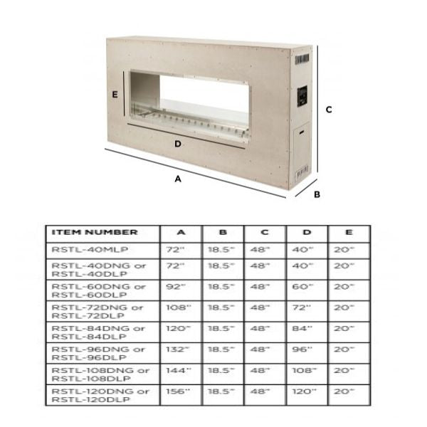 60-Inch See-Through Outdoor Fireplace with Crystal Fire Plus Burner Kit