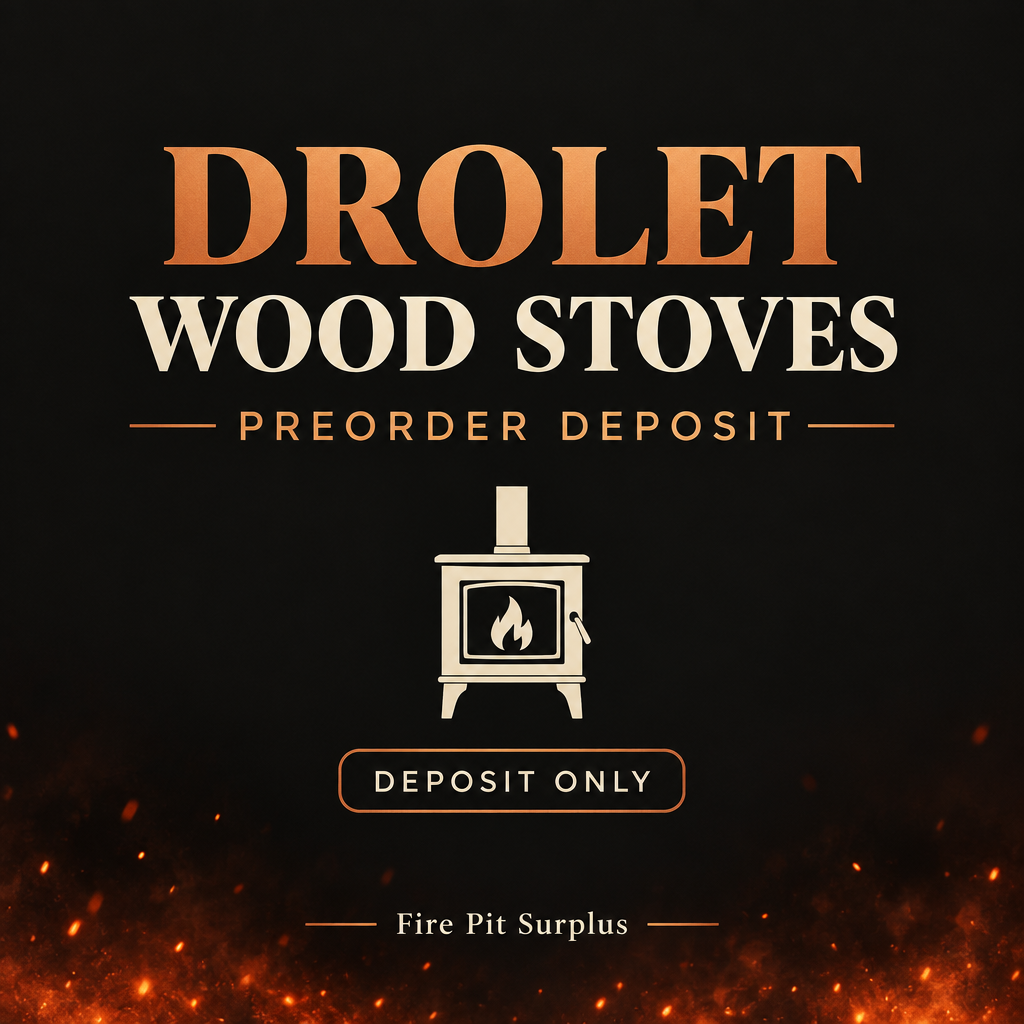 Drolet wood stoves preorder deposit graphic for Fire Pit Surplus
