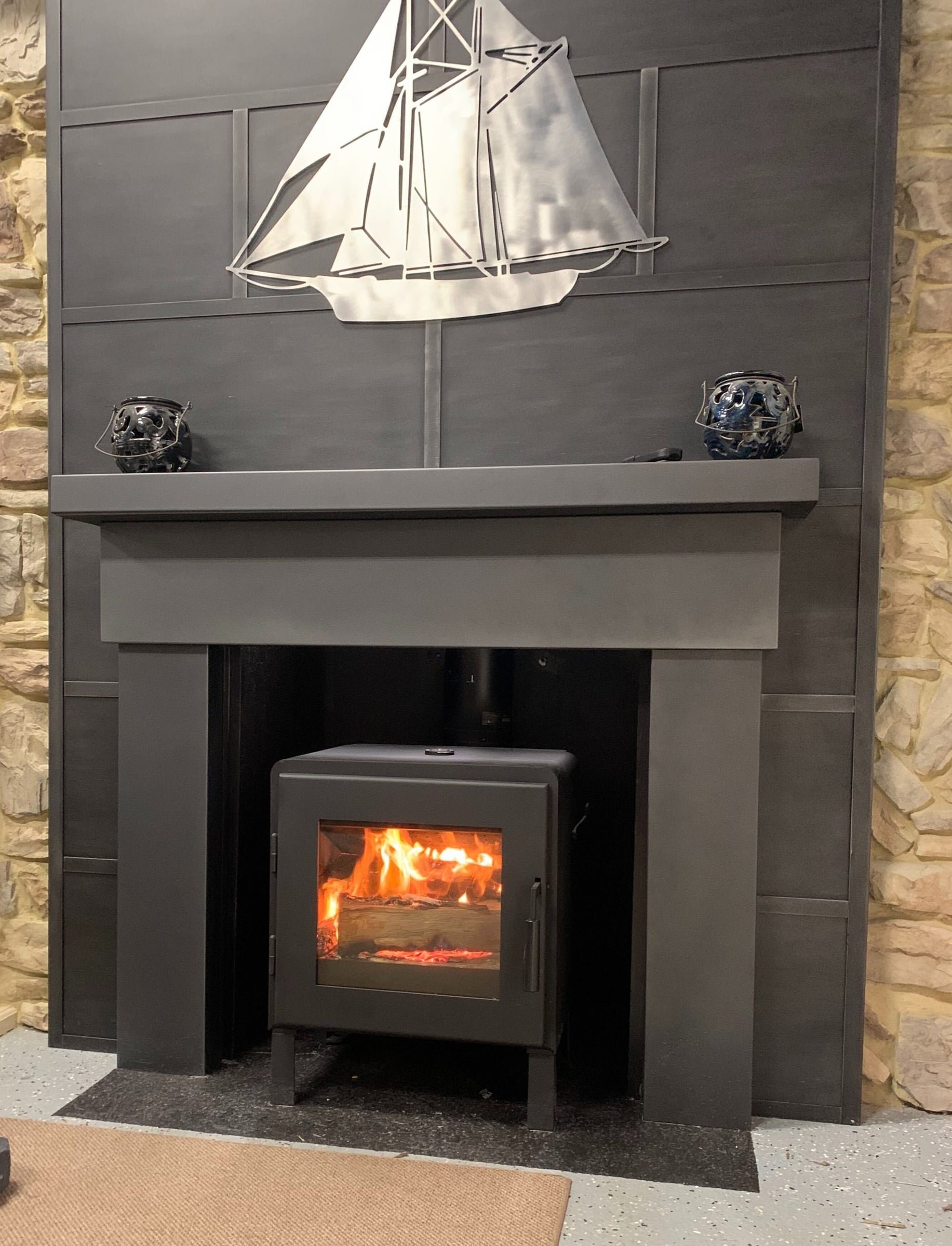 MF Fire Nova freestanding wood stove lifestyle photo