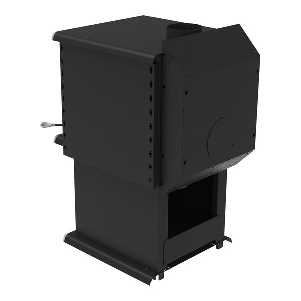 J.A. Roby Hubble wood stove PBHU back view