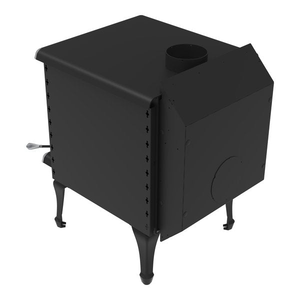 J.A. Roby Pioneer wood stove PBPI back view