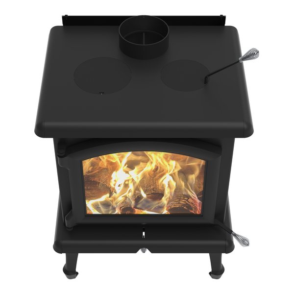 J.A. Roby Polaris wood stove PBPO top view