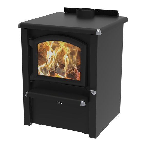 J.A. Roby Score wood stove PBSC right view