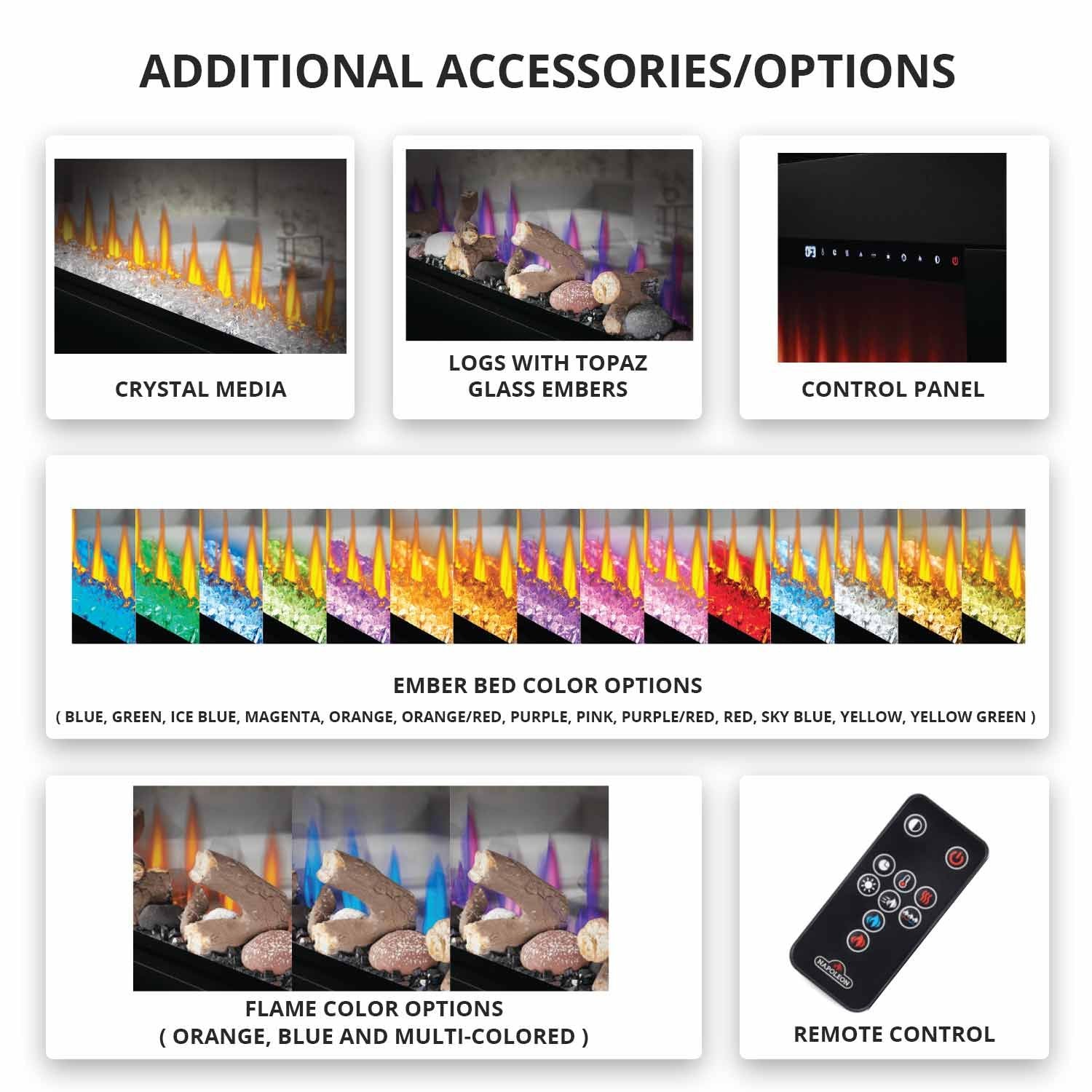 Napoleon Clearion Elite 60-inch See-Through Wall Mount Electric Fireplace with Privacy Glass