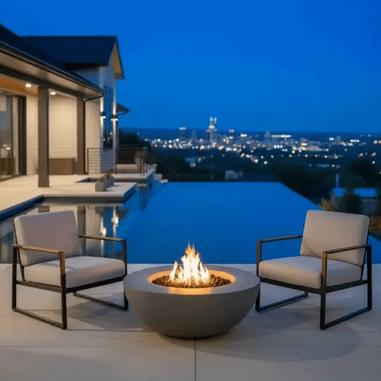 Starfire Designs Beton Round Concrete Gas Fire Pit
