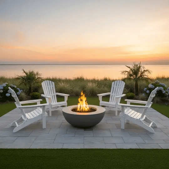 Starfire Designs Beton Round Concrete Gas Fire Pit