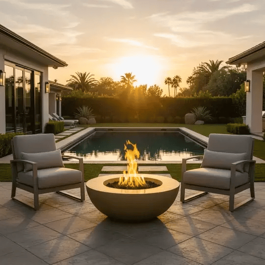 Starfire Designs Beton Round Concrete Gas Fire Pit