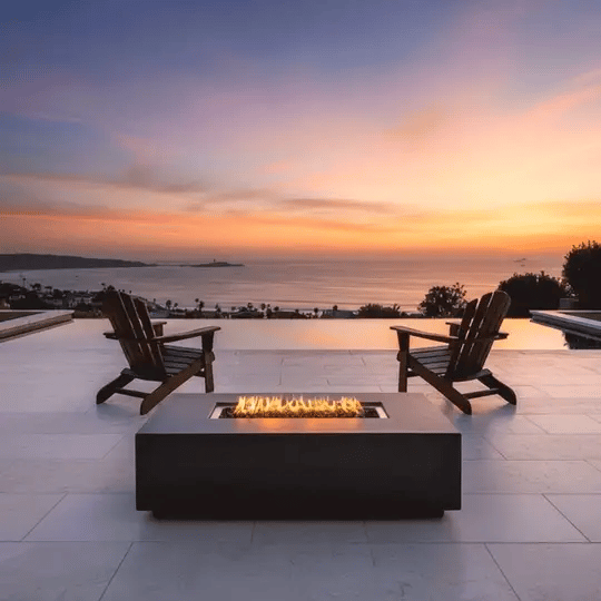 Starfire Designs Beton 55" Rectangle Concrete Gas Fire Pit