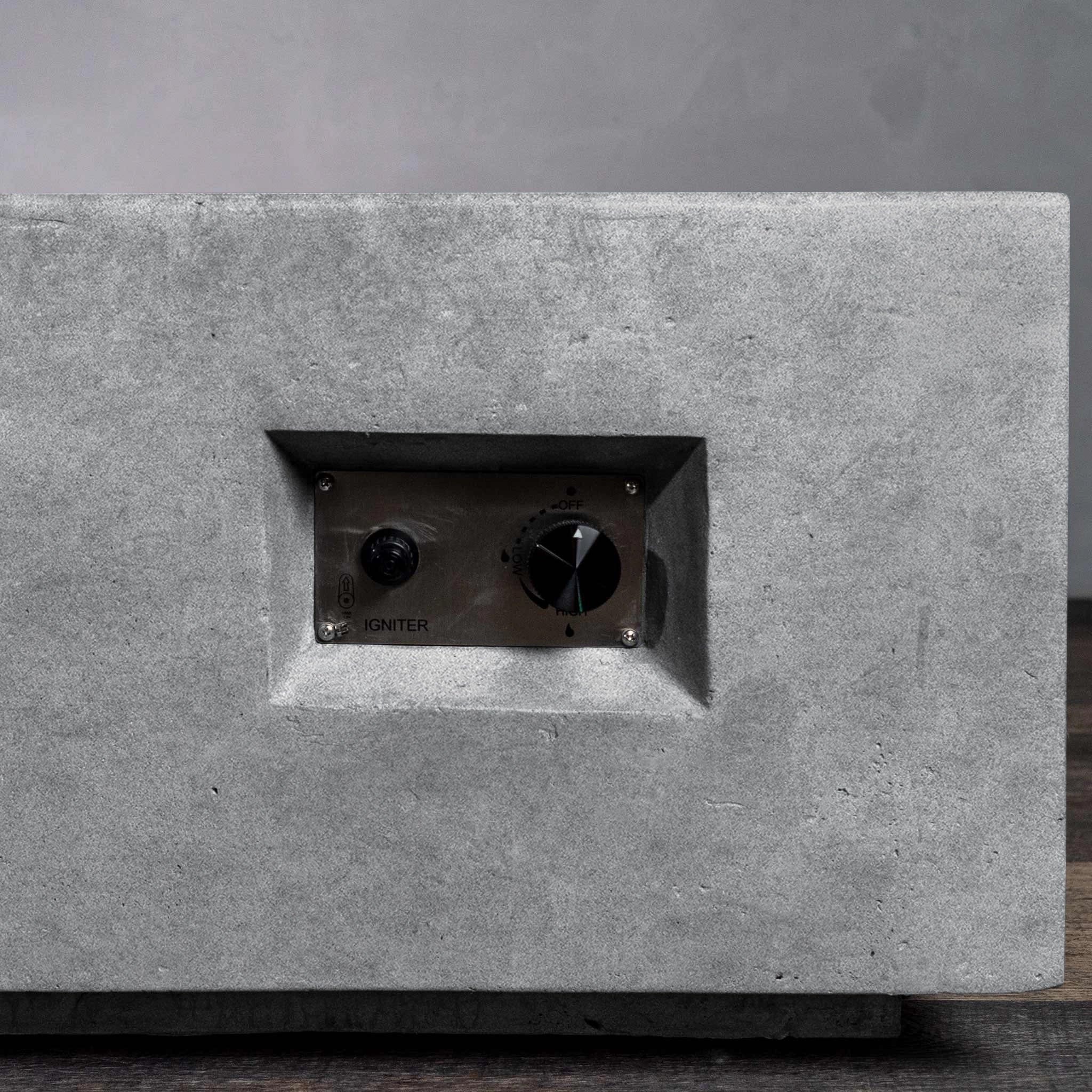 Starfire Designs Beton Rectangle Concrete Gas Fire Pit Natural Gray Ignition panel