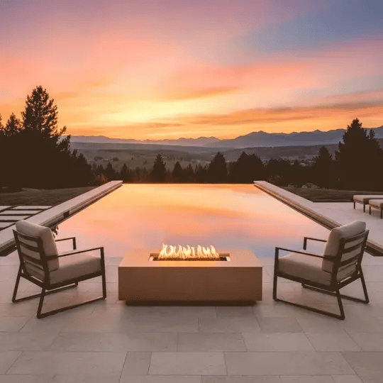 Starfire Designs Beton 55" Rectangle Concrete Gas Fire Pit