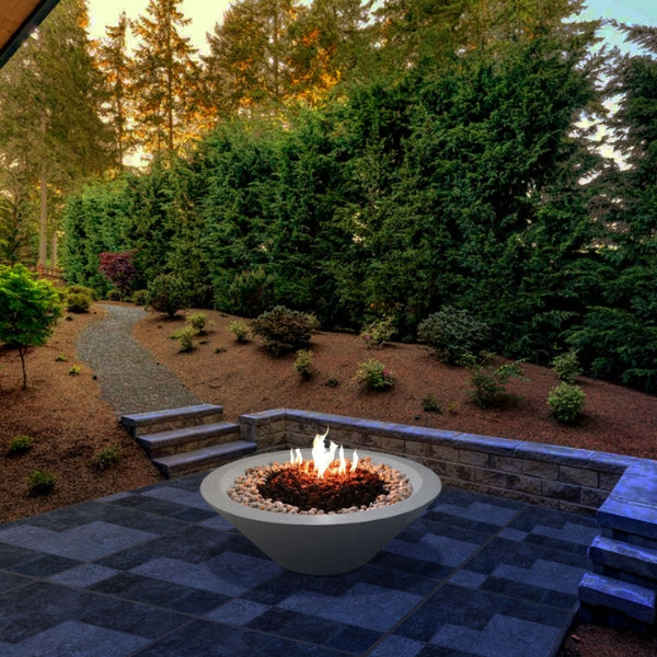 Stonelum Cairo 02 Concrete Fire Bowl Natural in Outdoor Set up