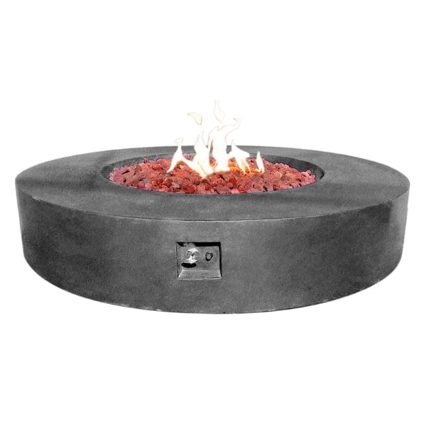 Stonelum Coliseo 02 Concrete Round Fire Pit Graphite in White Background
