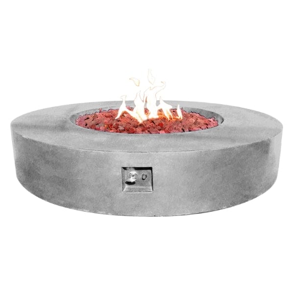 Stonelum Coliseo 02 Concrete Round Fire Pit Natural in White Background