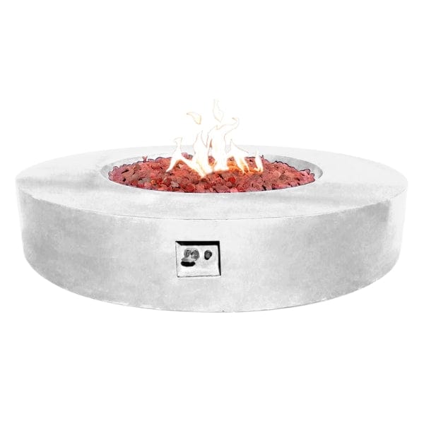 Stonelum Coliseo 02 Concrete Round Fire Pit Marble White in White Background