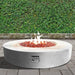 Stonelum Coliseo 02 Concrete Round Fire Pit Natural Concrete in Vertical Garden Background