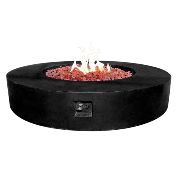 Stonelum Coliseo 02 Concrete Round Fire Pit Noir in White Background