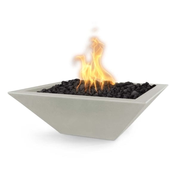The Outdoor Plus Maya Concrete Fire Bowl in Ash color with white background