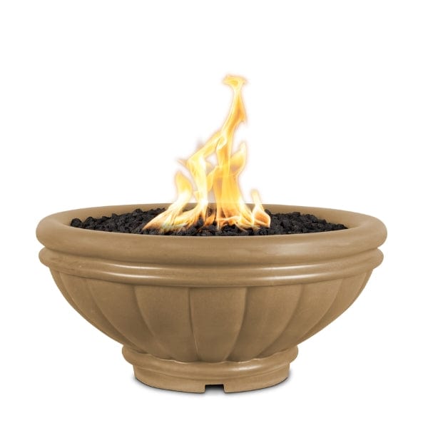 The Outdoor Plus Roma Concrete Fire Bowl Brown Color in white background