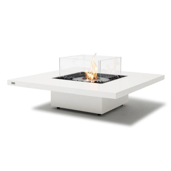 Vertigo 50 Fire Pit Table in Bone Color With Windscreen