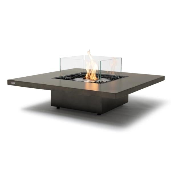 Vertigo 50 Fire Pit Table in Natural Color With Windscreen
